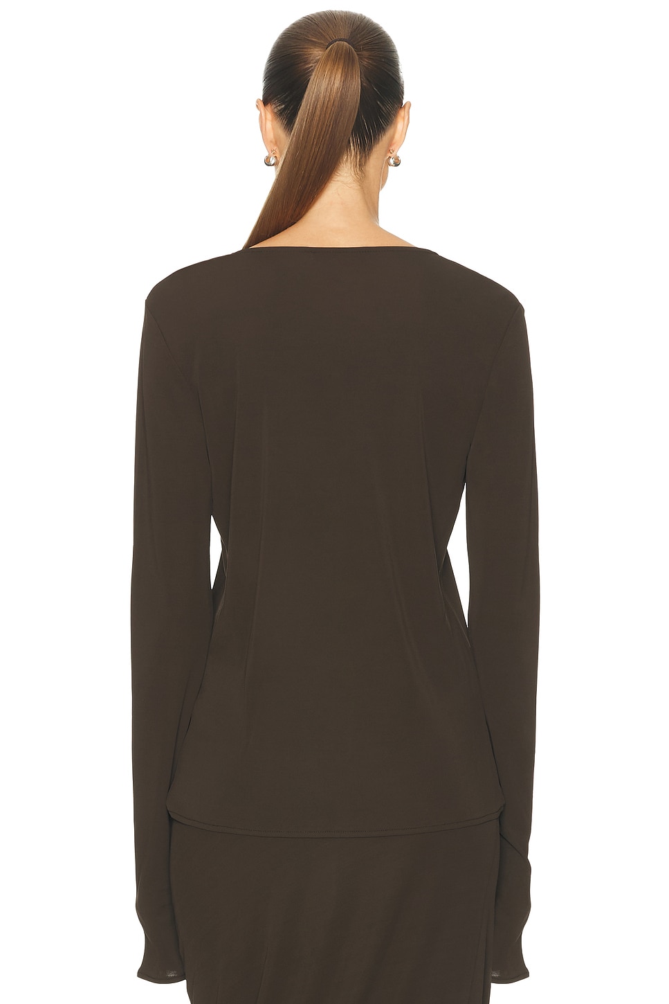 Image 4 of EAVES Lian Reversible Top in Dark Brown