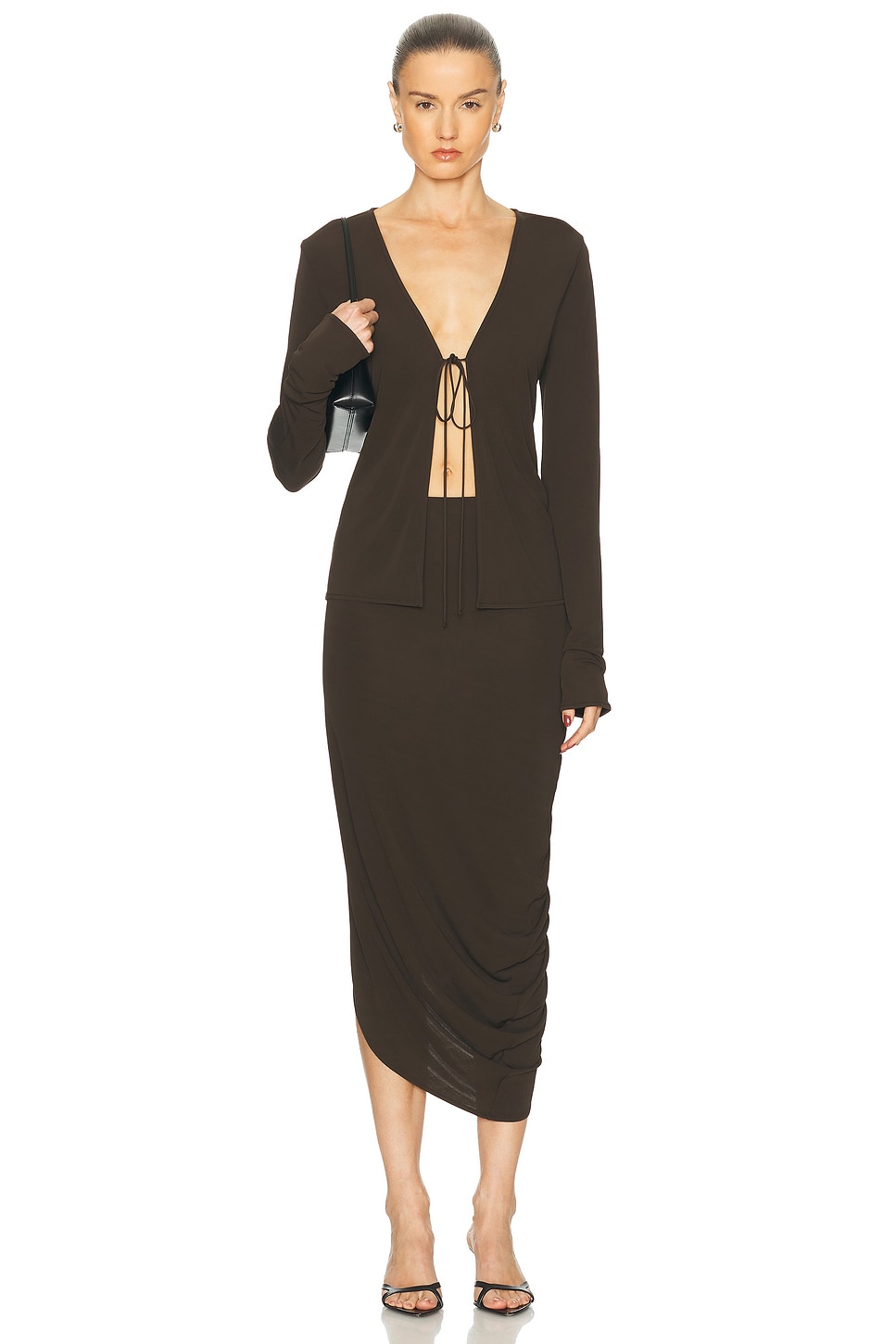 Image 5 of EAVES Lian Reversible Top in Dark Brown