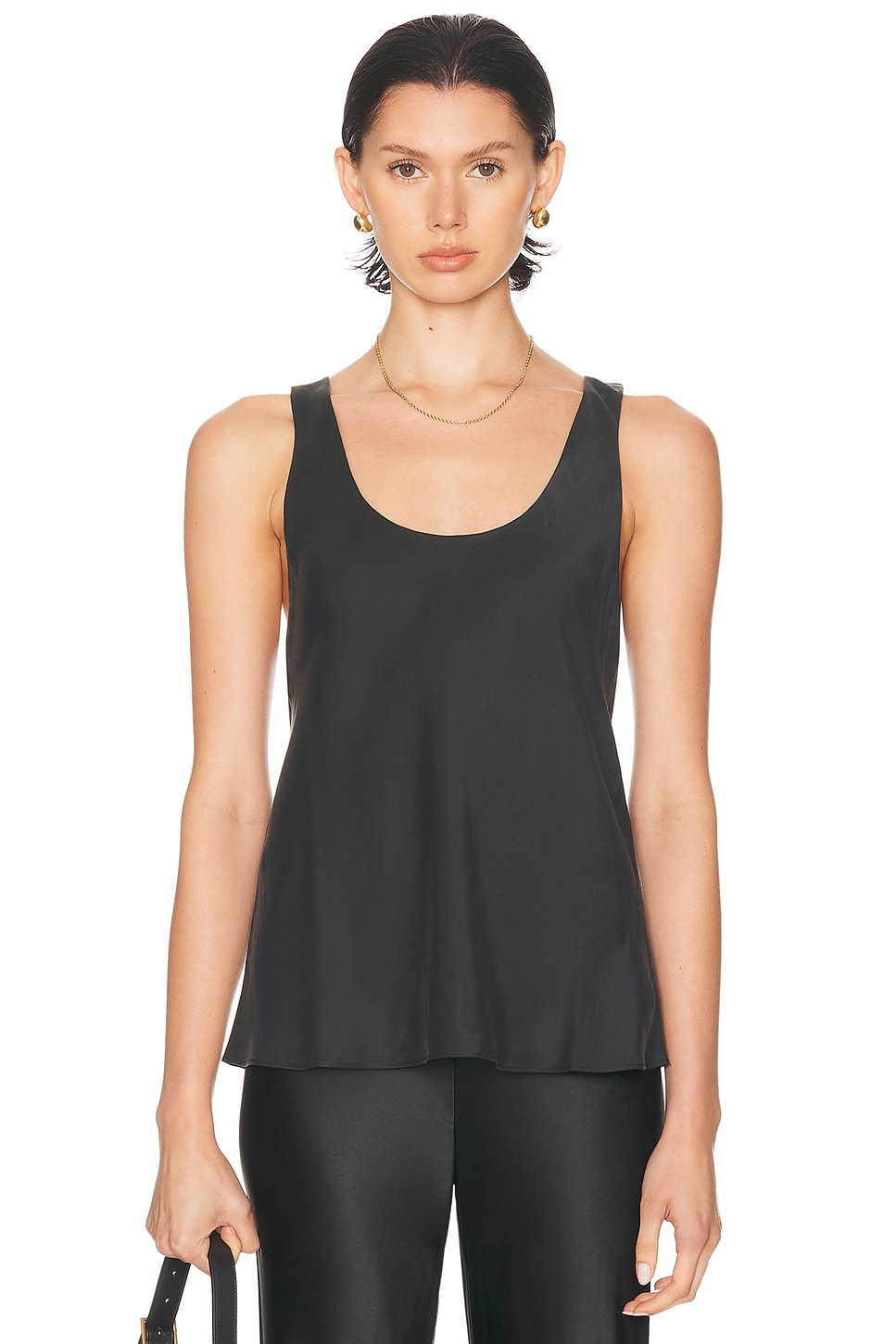 x Coco Nico Silk Tank in Black