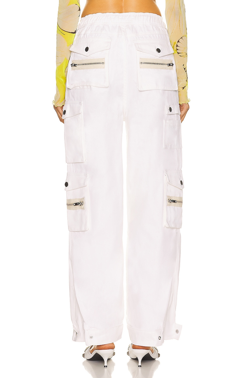 EB Denim Cargo Pants in White FWRD