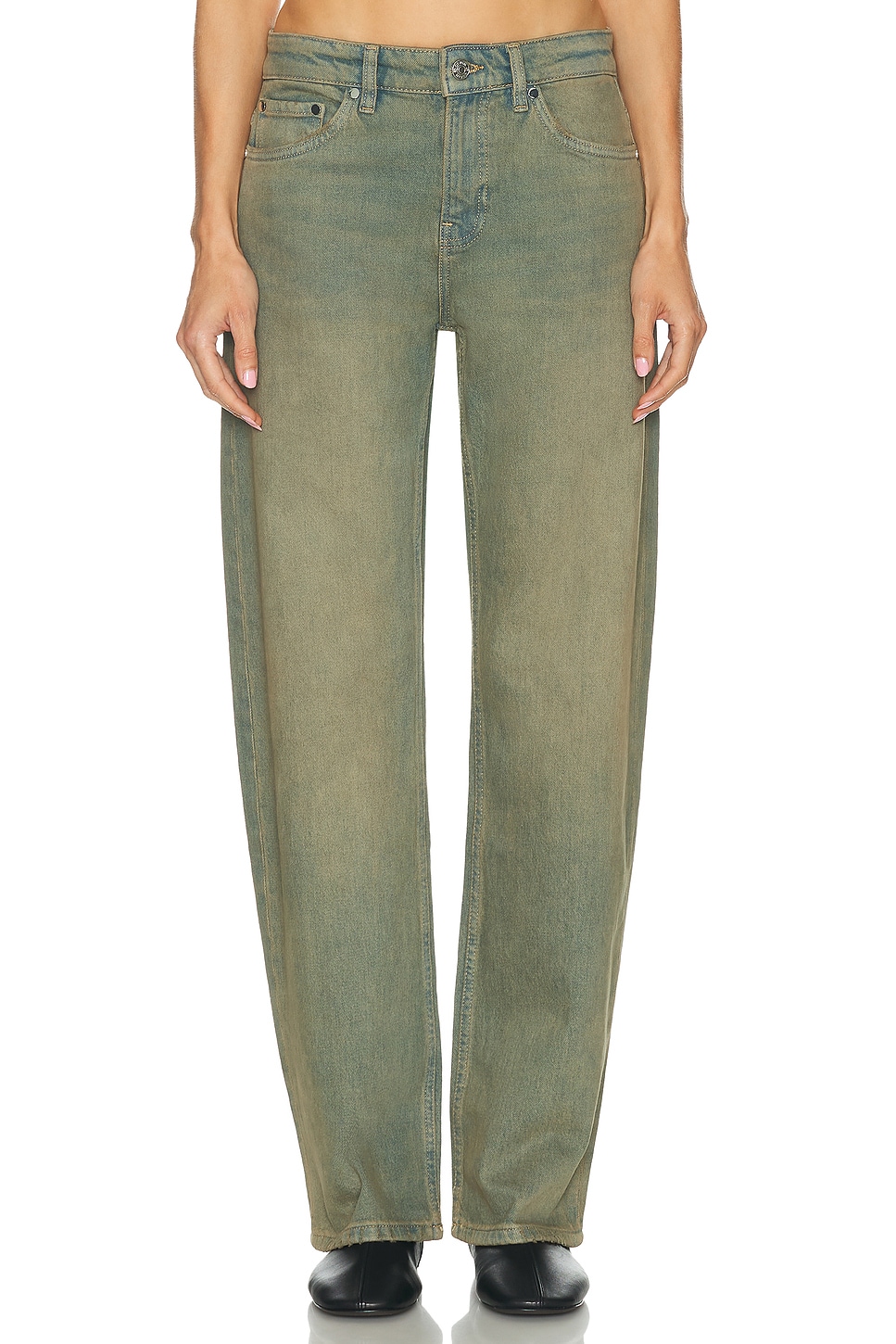 Image 1 of EB Denim Alida Loose Bowed Jean in Whisky