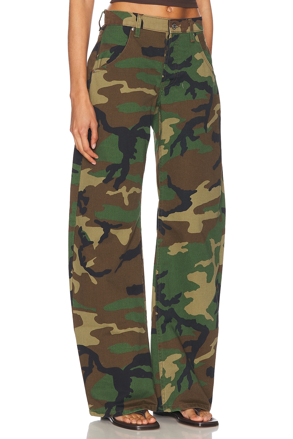 Eb Denim Enzo Mid Rise Barrel Leg Jeans In Camo