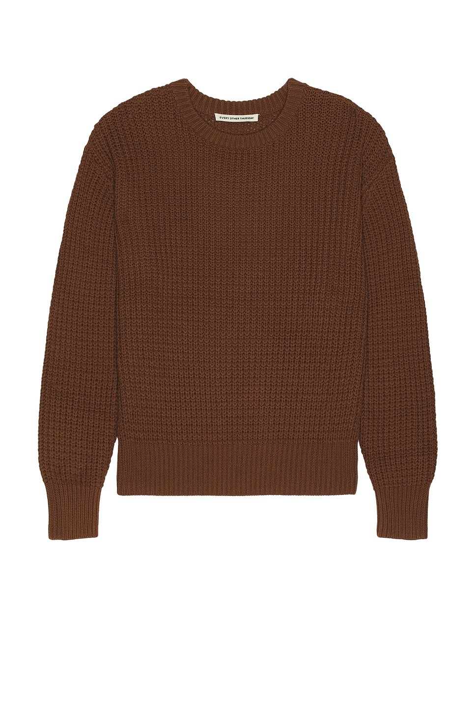 Fisherman Knit Sweater in Brown