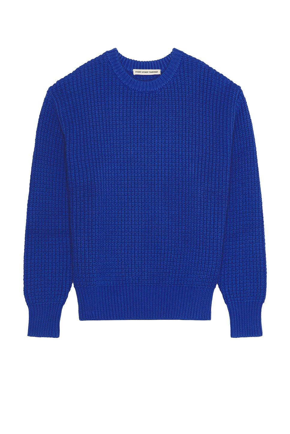 Image 1 of Every Other Thursday Fisherman Knit Sweater in Cobalt
