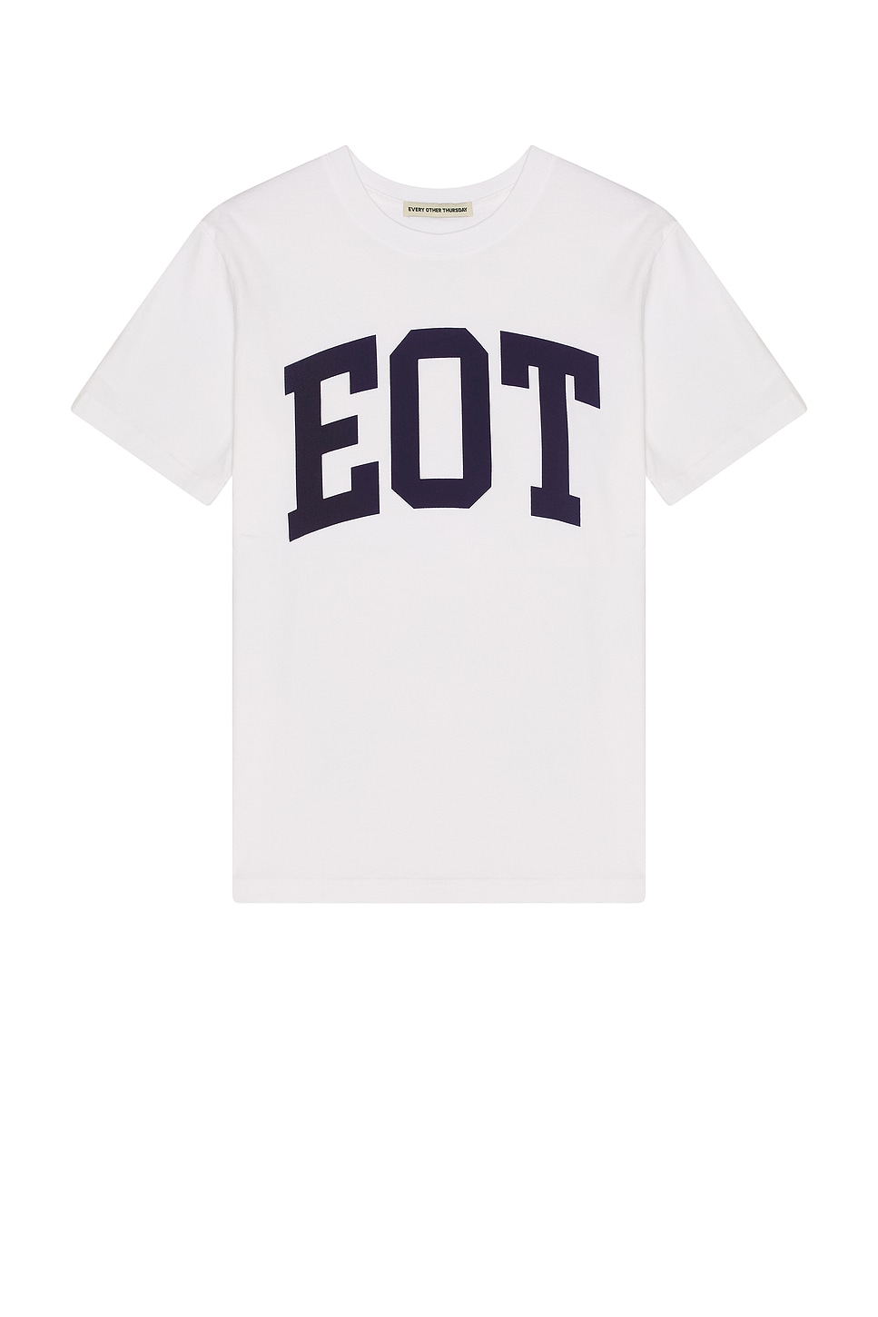 Garment Dyed Collegiate Logo Tee in White