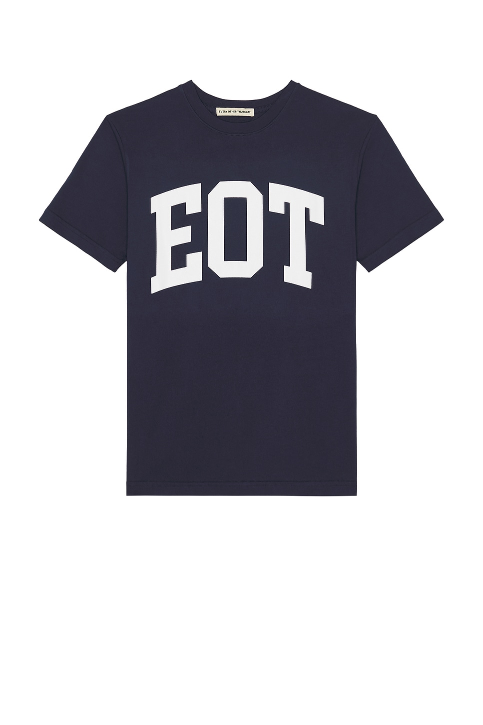 Garment Dyed Collegiate Logo Tee in Navy