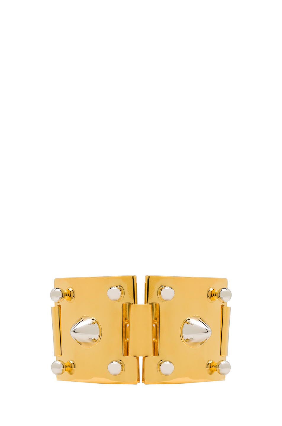 Image 1 of Eddie Borgo Two Tone Studded Plated Brass Cuff in Gold