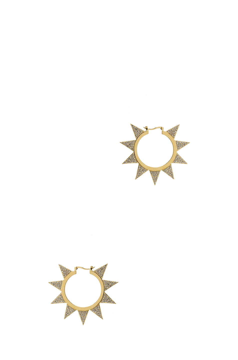 Image 1 of Eddie Borgo Pave Flat Brass Triangle Hoops in Gold
