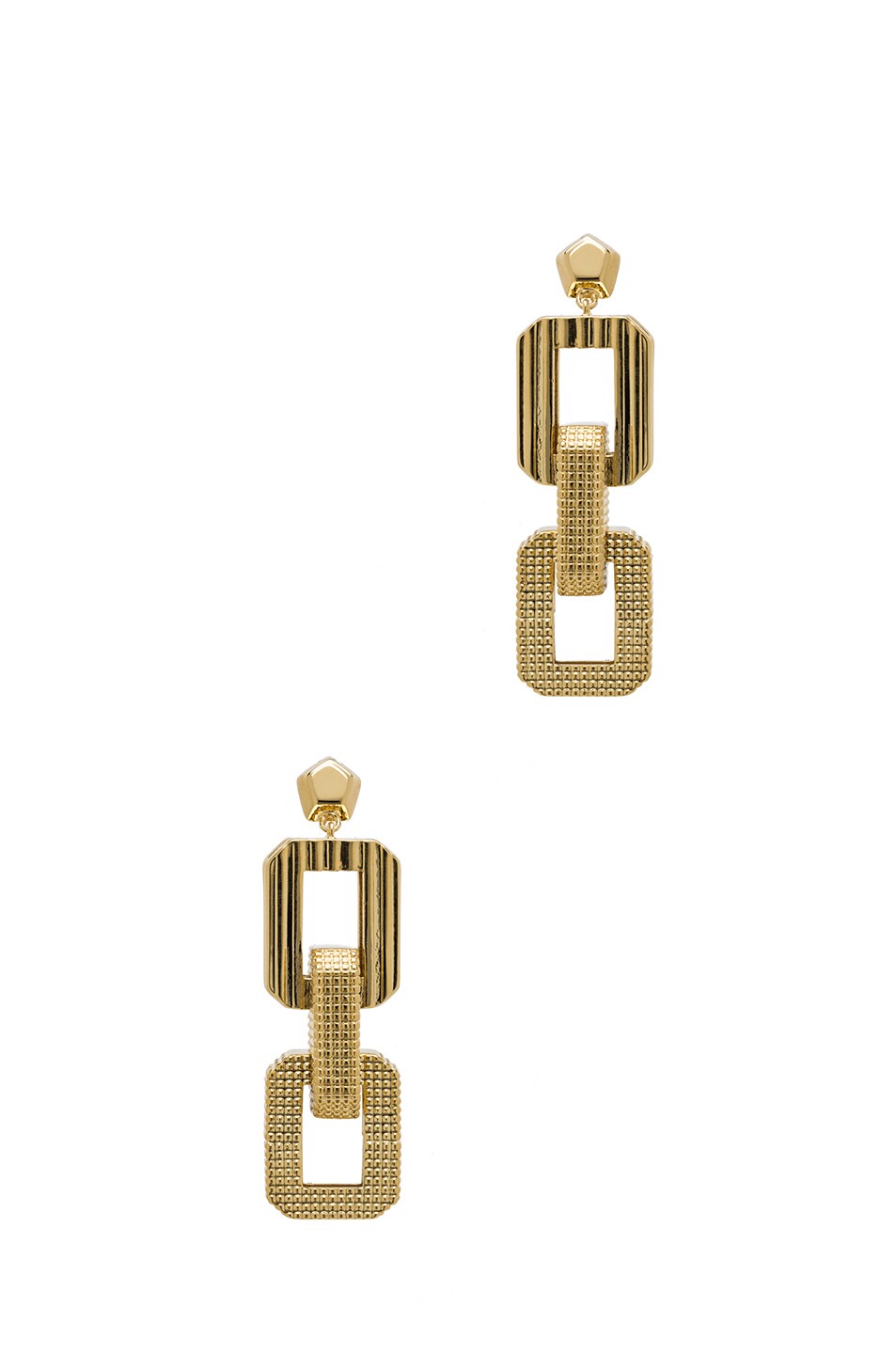 Image 1 of Eddie Borgo Medium Supra Link Drop Brass Earring in Gold
