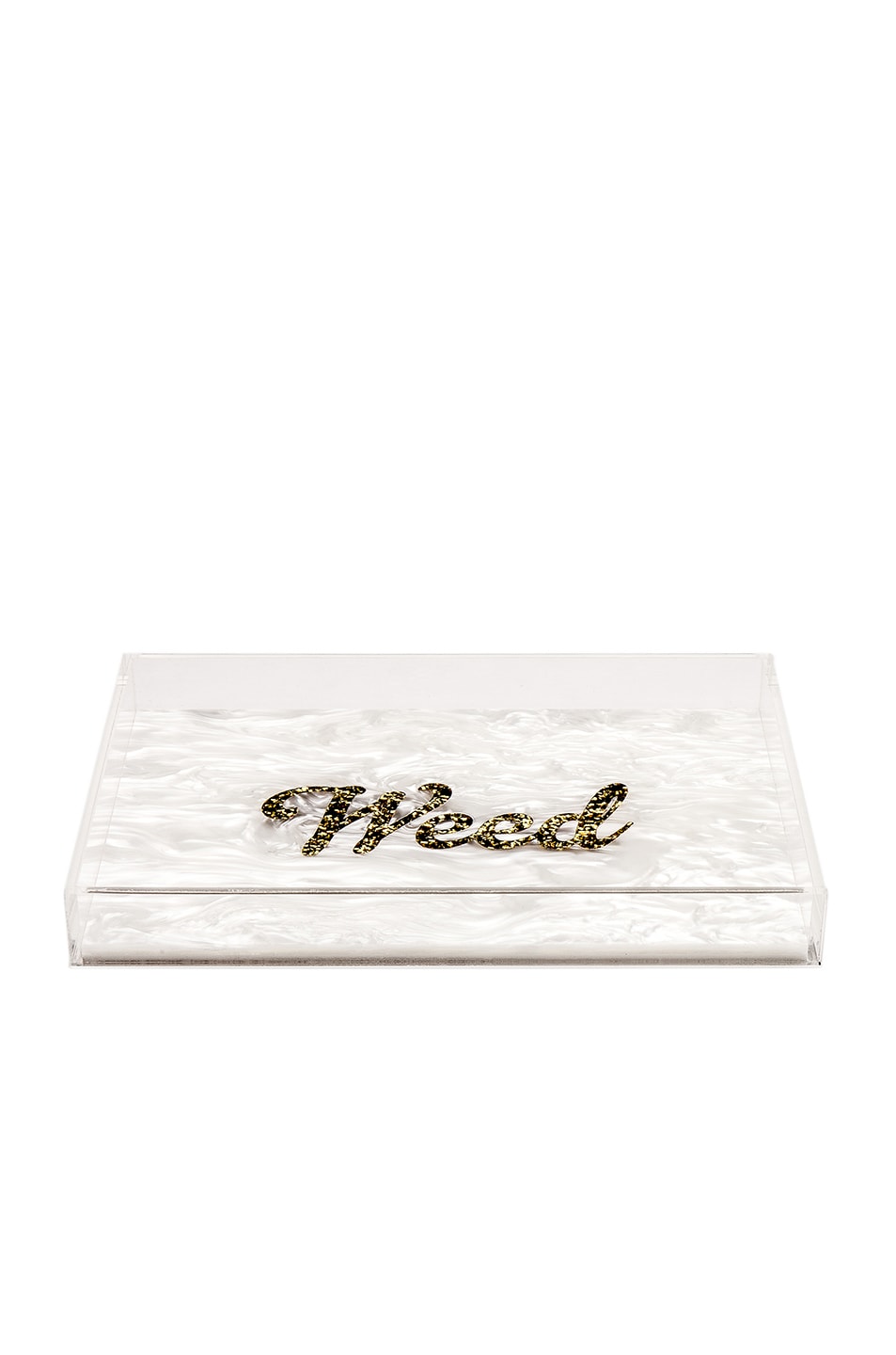 Image 1 of Edie Parker Weed Vanity Tray in White & Gold Confetti