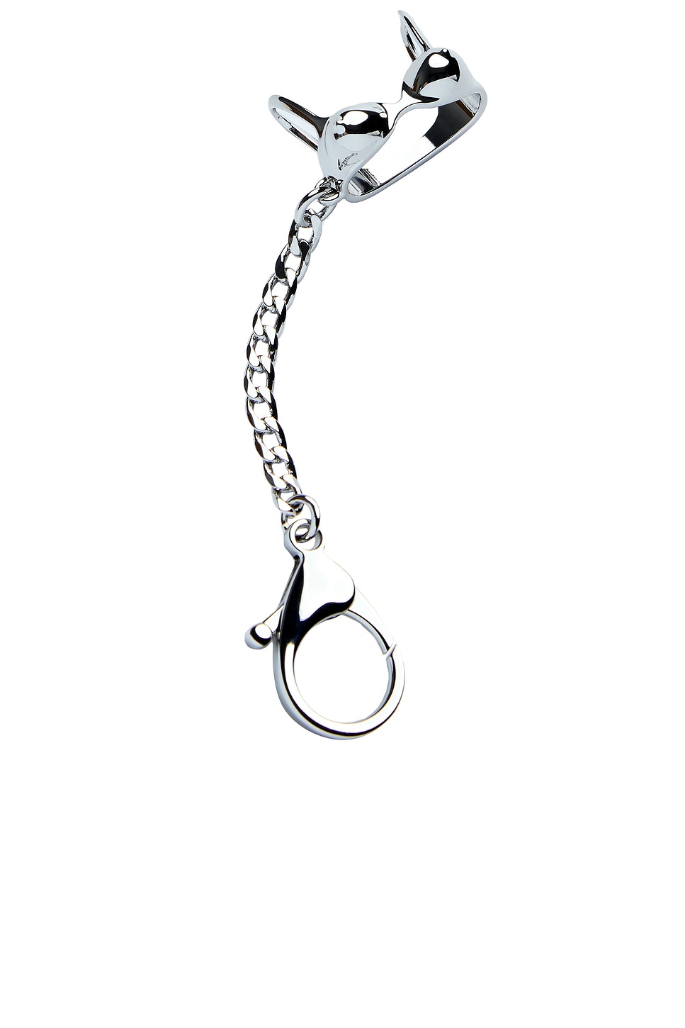 Edie Parker Bra Top Lighter Cover Keychain In Metallic