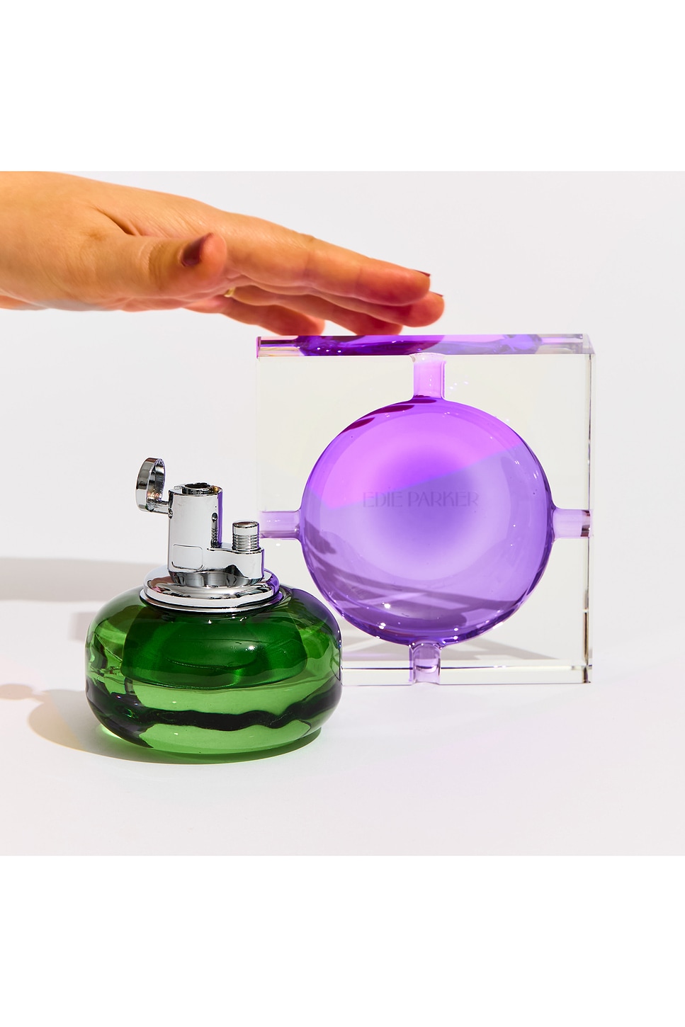 Edie Parker Glass Tabletop & Ashtray Set In Multi