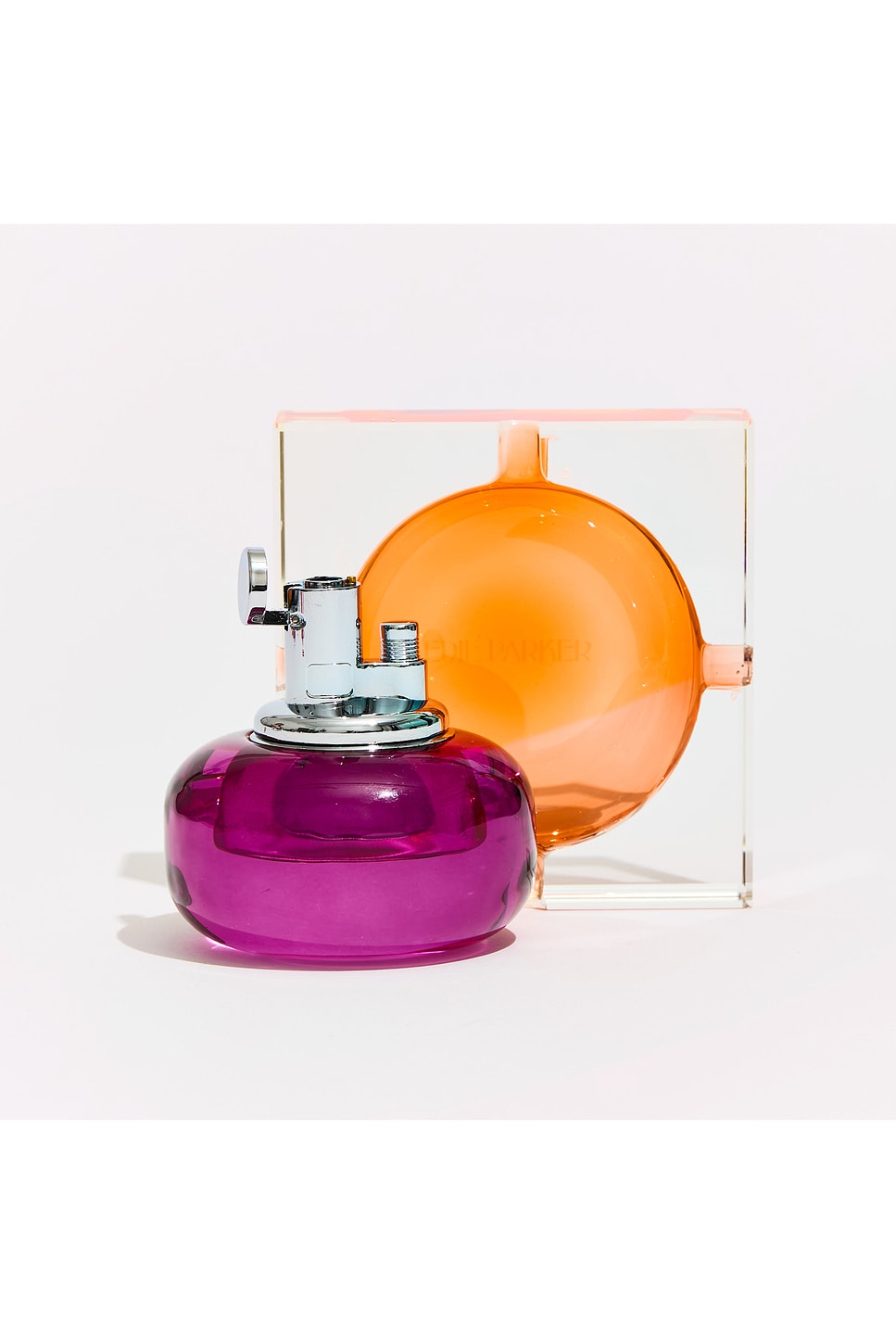 Edie Parker Glass Tabletop & Ashtray Set In Purple