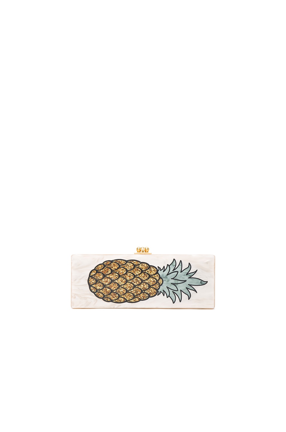 Image 1 of Edie Parker Flavia Pineapple Clutch in Nude