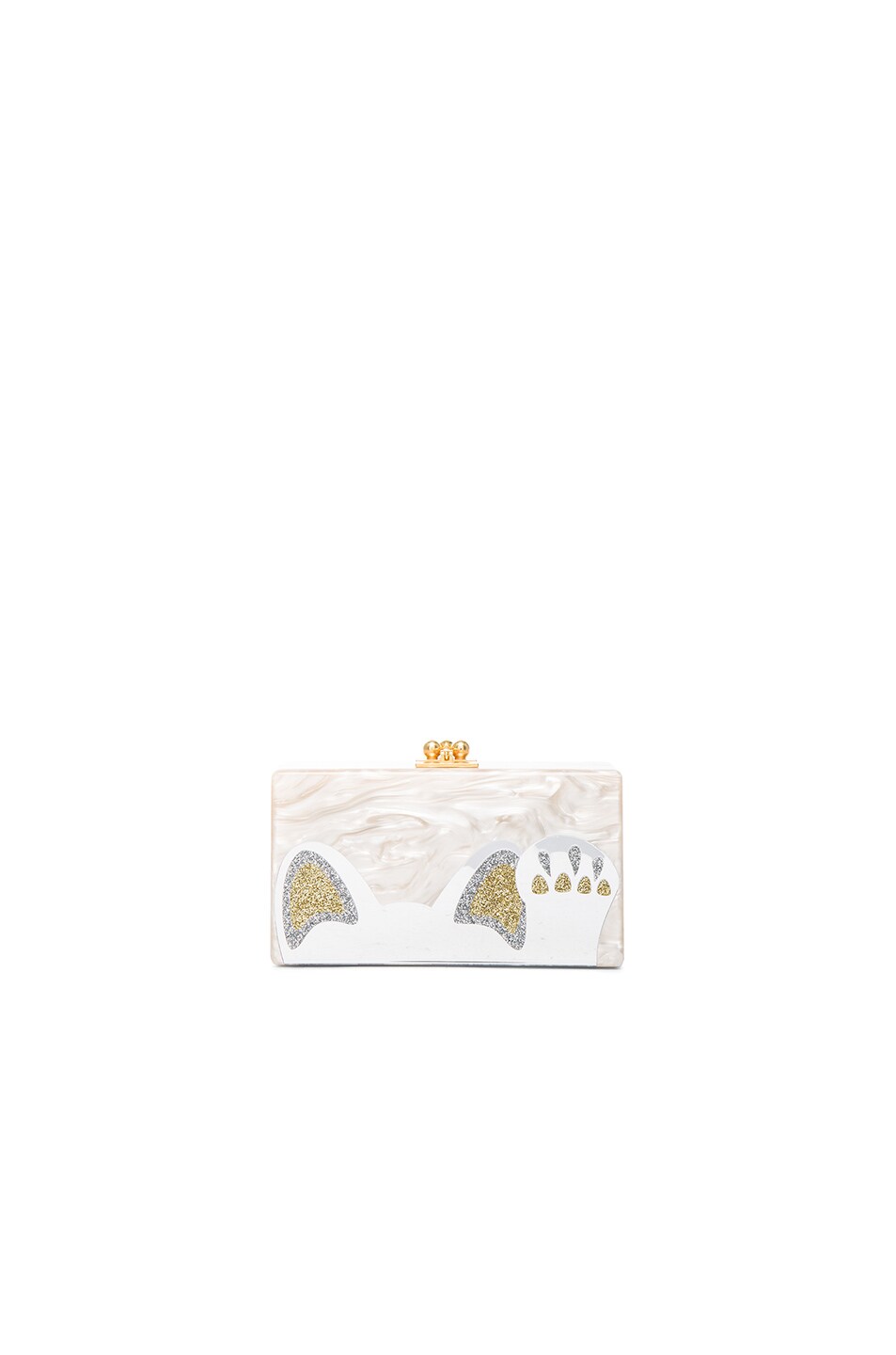 Image 1 of Edie Parker Jean Beckoning Cat Clutch in Nude