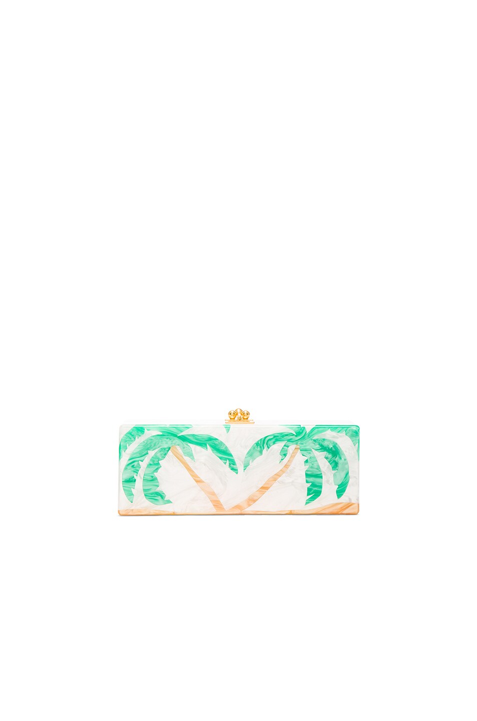 Image 1 of Edie Parker Flavia Palms Clutch in White Pearlescent
