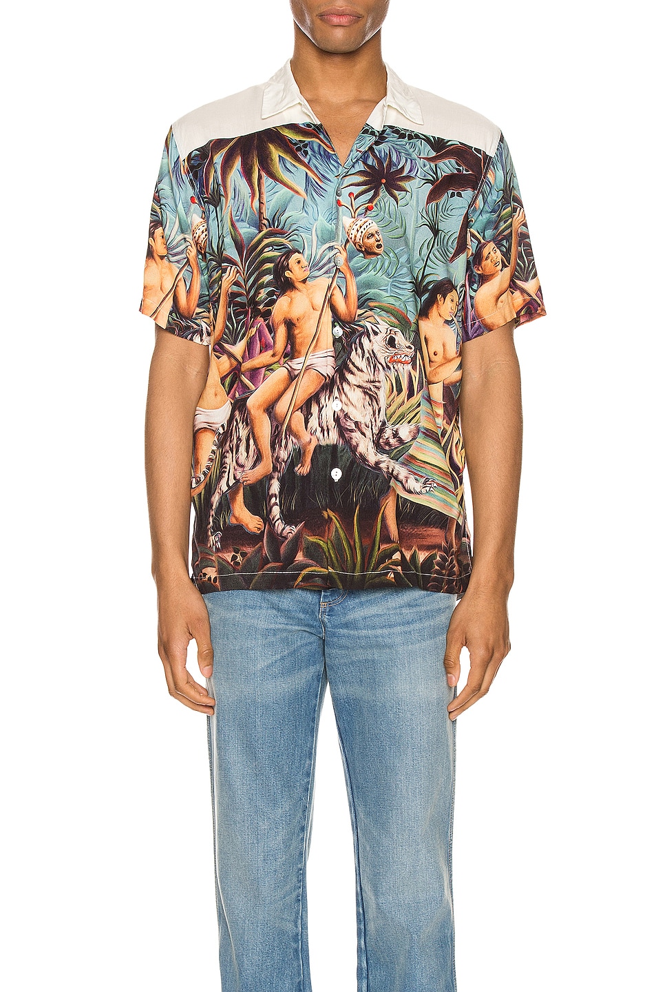 Image 1 of Endless Joy Who Looks Outside Aloha Shirt in Multi