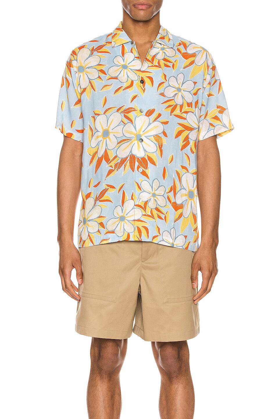 Image 1 of Endless Joy Acid Flower Aloha Shirt in Sky Multi