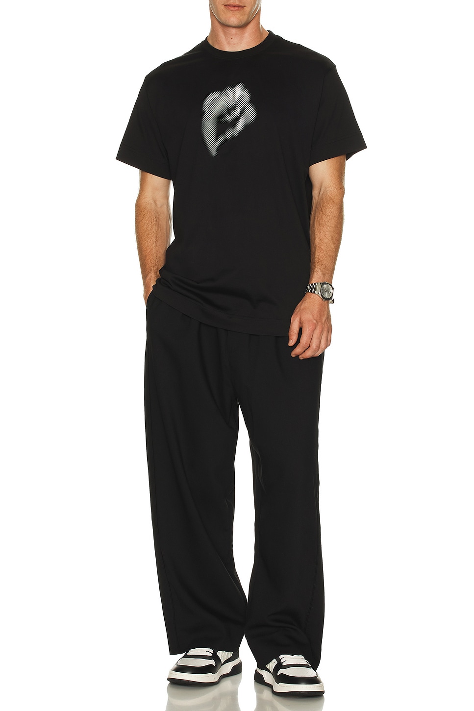 Image 1 of Etai LA 3D Print Dot Brust E Tee in Black
