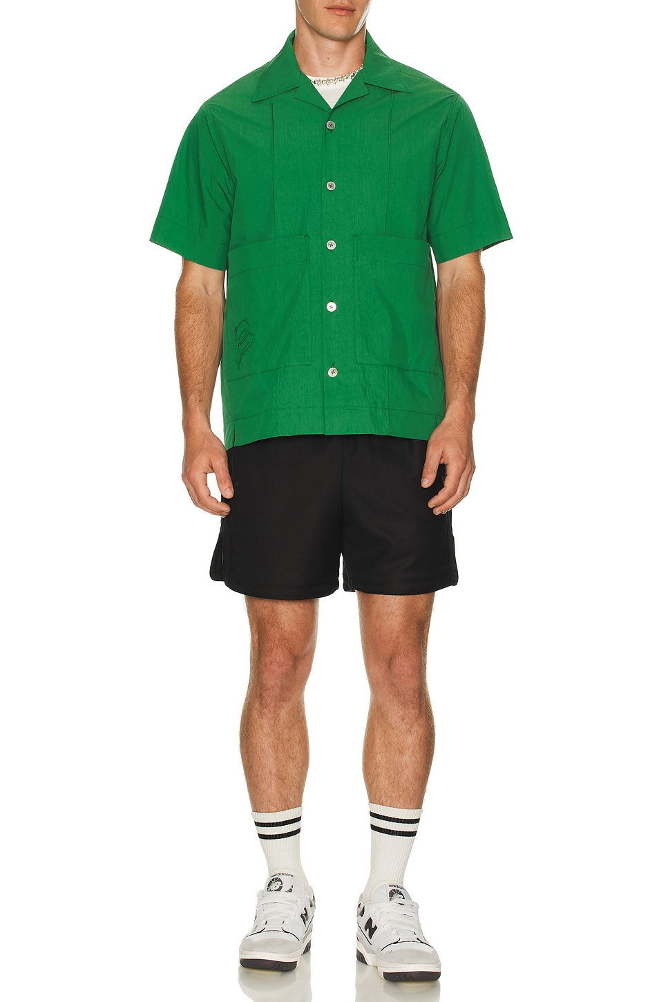 Image 1 of Etai LA Double Pocket Pin Tuck Shirt in Green