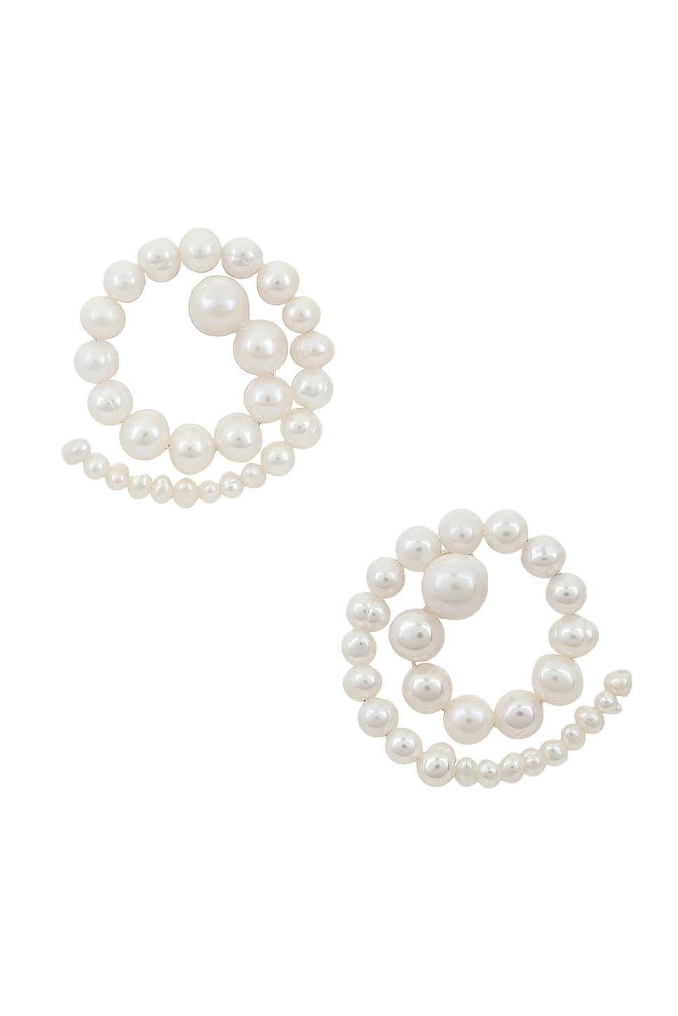 Image 1 of Eliou Spiral Earrings in Freshwater Pearl