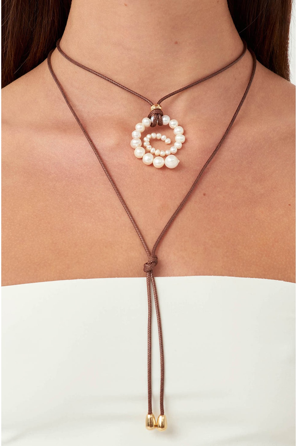 Shop Eliou Arla Wrap Necklace In Pearl