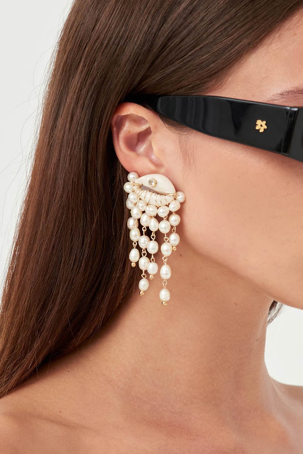 Shop Eliou Delphin Clip-on Earring In Pearl