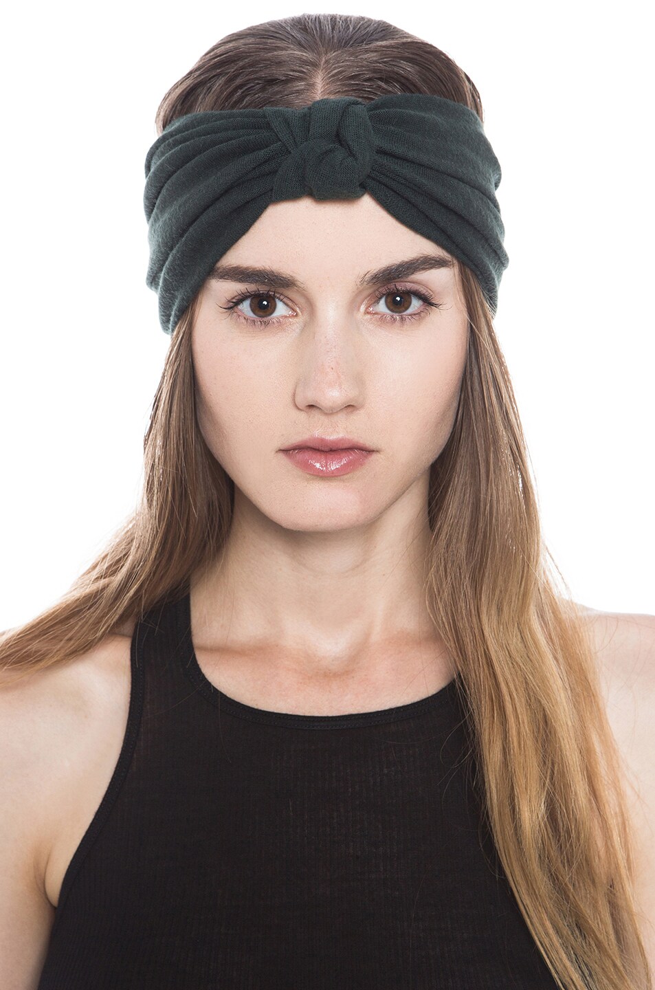 Image 1 of Eugenia Kim Chiara Wool Jersey Turban Headband in Hunter Green