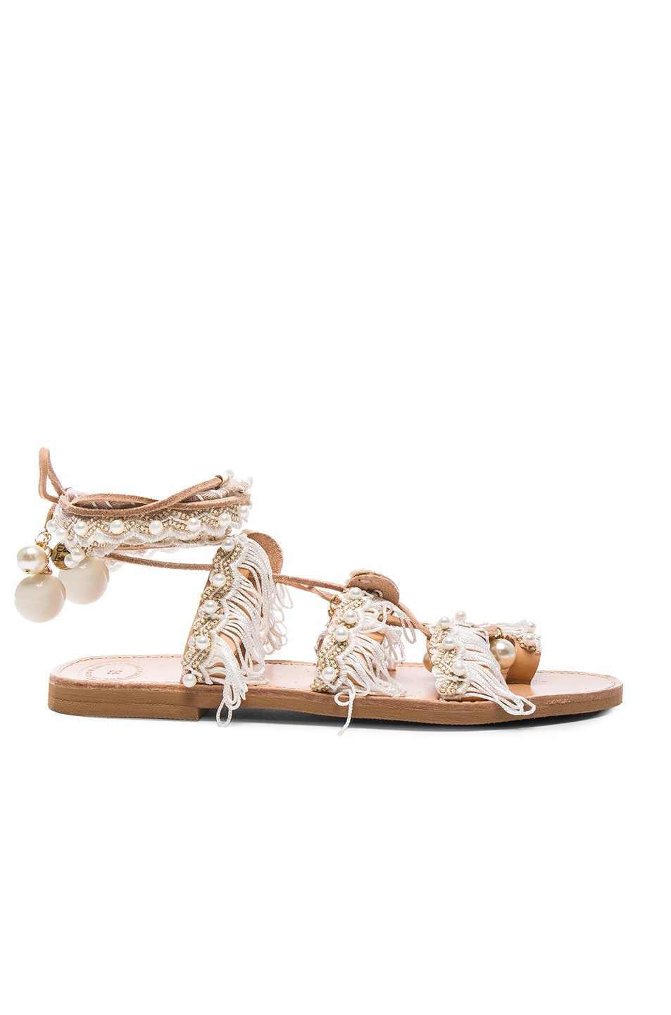 Elina Linardaki Leather Ever After Sandals in White | FWRD