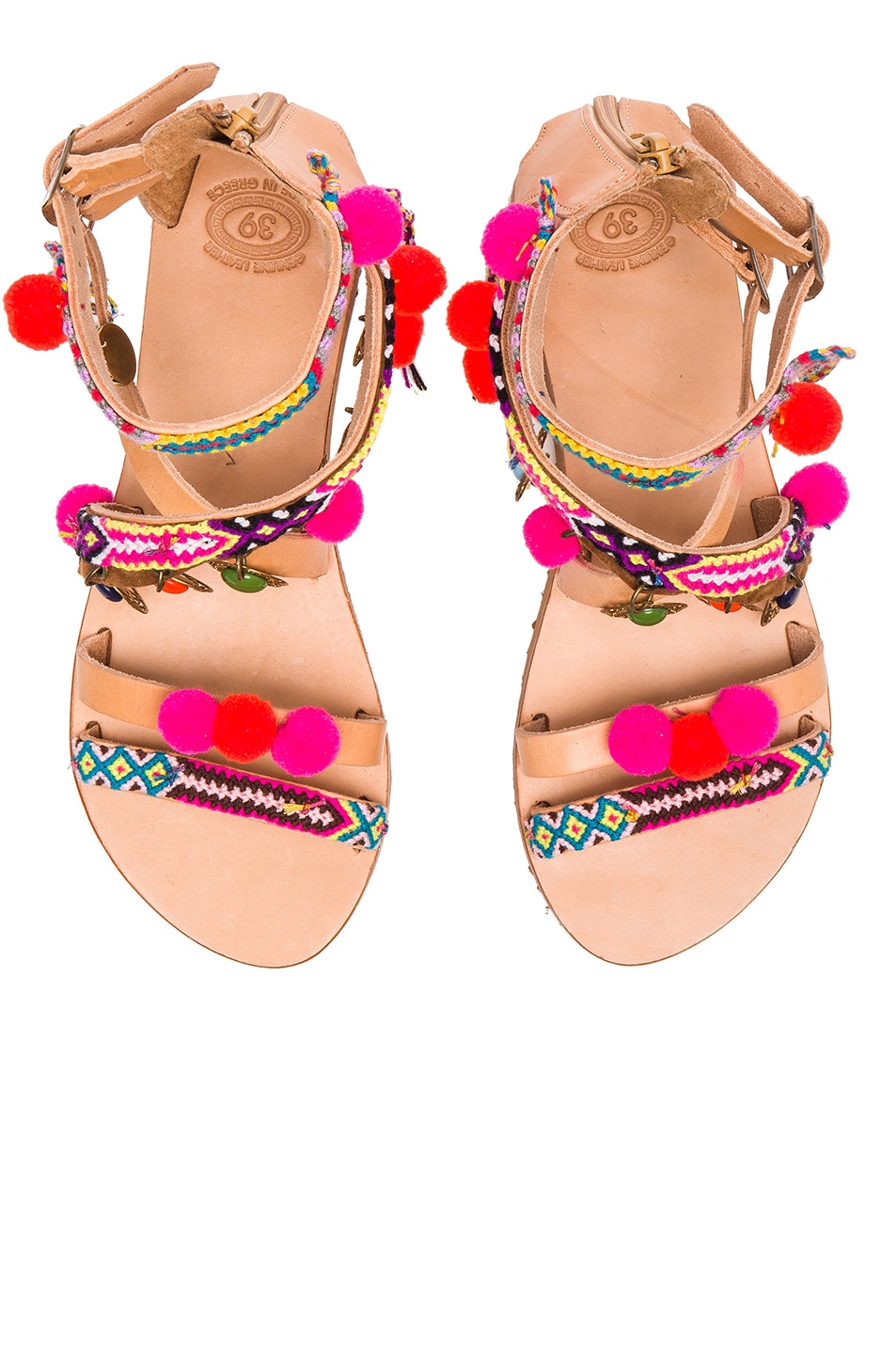 Image 1 of Elina Linardaki Leather Gipsy Spell Sandals in Multi
