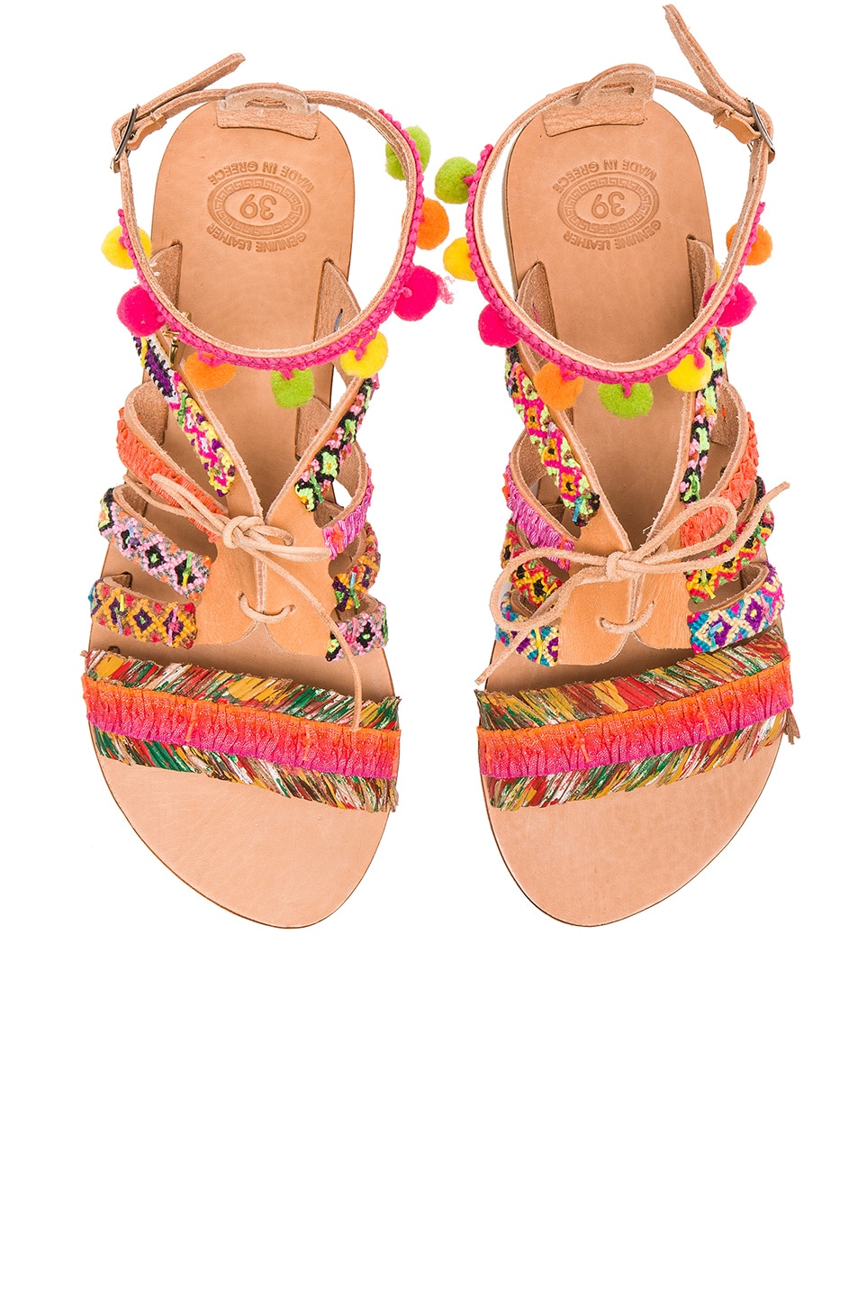 Image 1 of Elina Linardaki Leather Hula Hoop Sandals in Multi