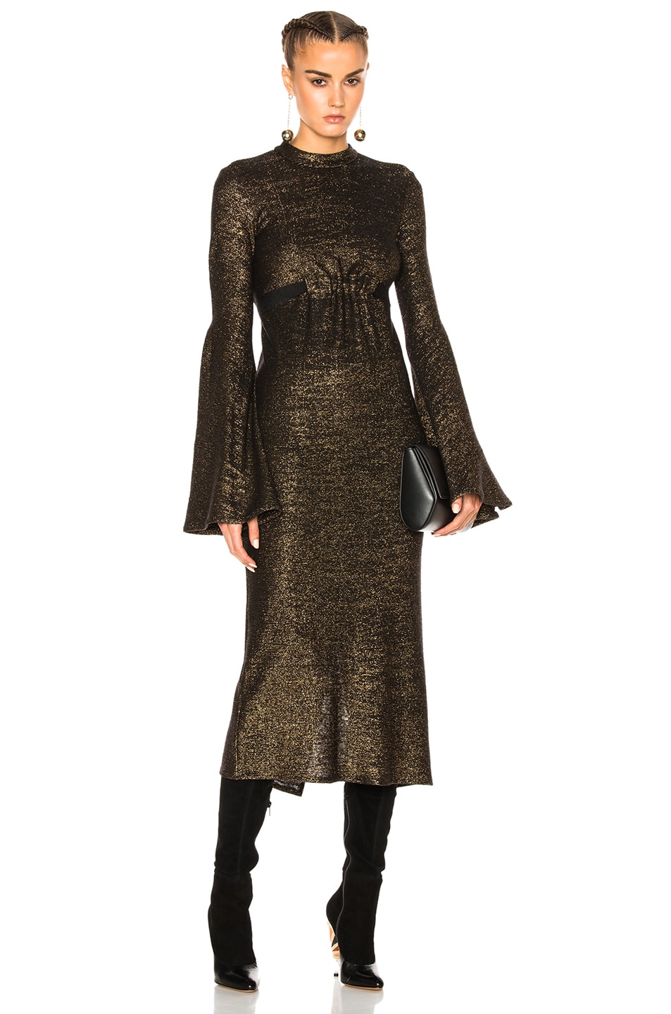 Image 1 of Ellery Gasp Dress in Black & Gold