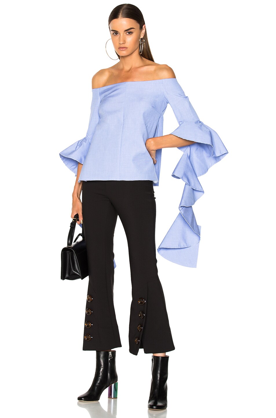 Image 1 of Ellery for FWRD Delores Top in Chambray Blue
