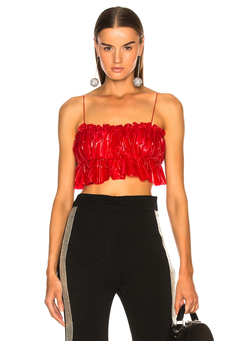 Image 1 of Ellery Opacity Ruched Bralette in Red