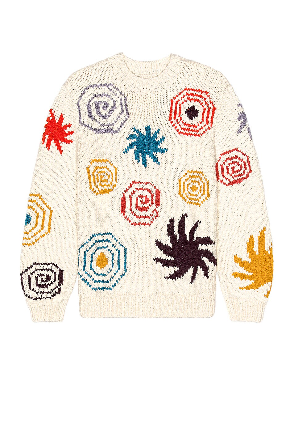 Image 1 of The Elder Statesman Stars & Spirals Crew Neck Sweater in Spiral Multi