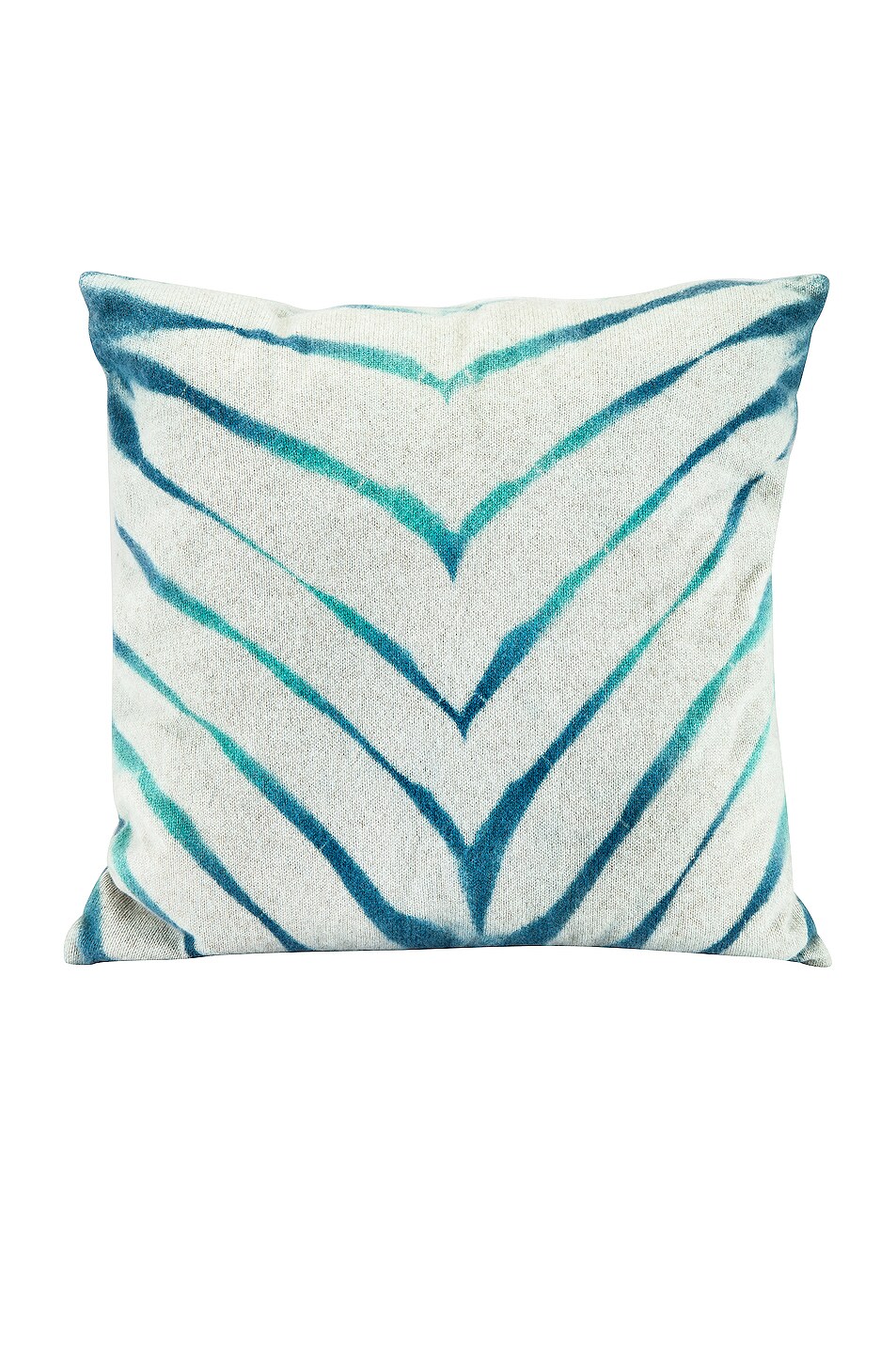 Image 1 of The Elder Statesman Cashmere Chisme Pillow in Ivory, Turquoise & Peacock