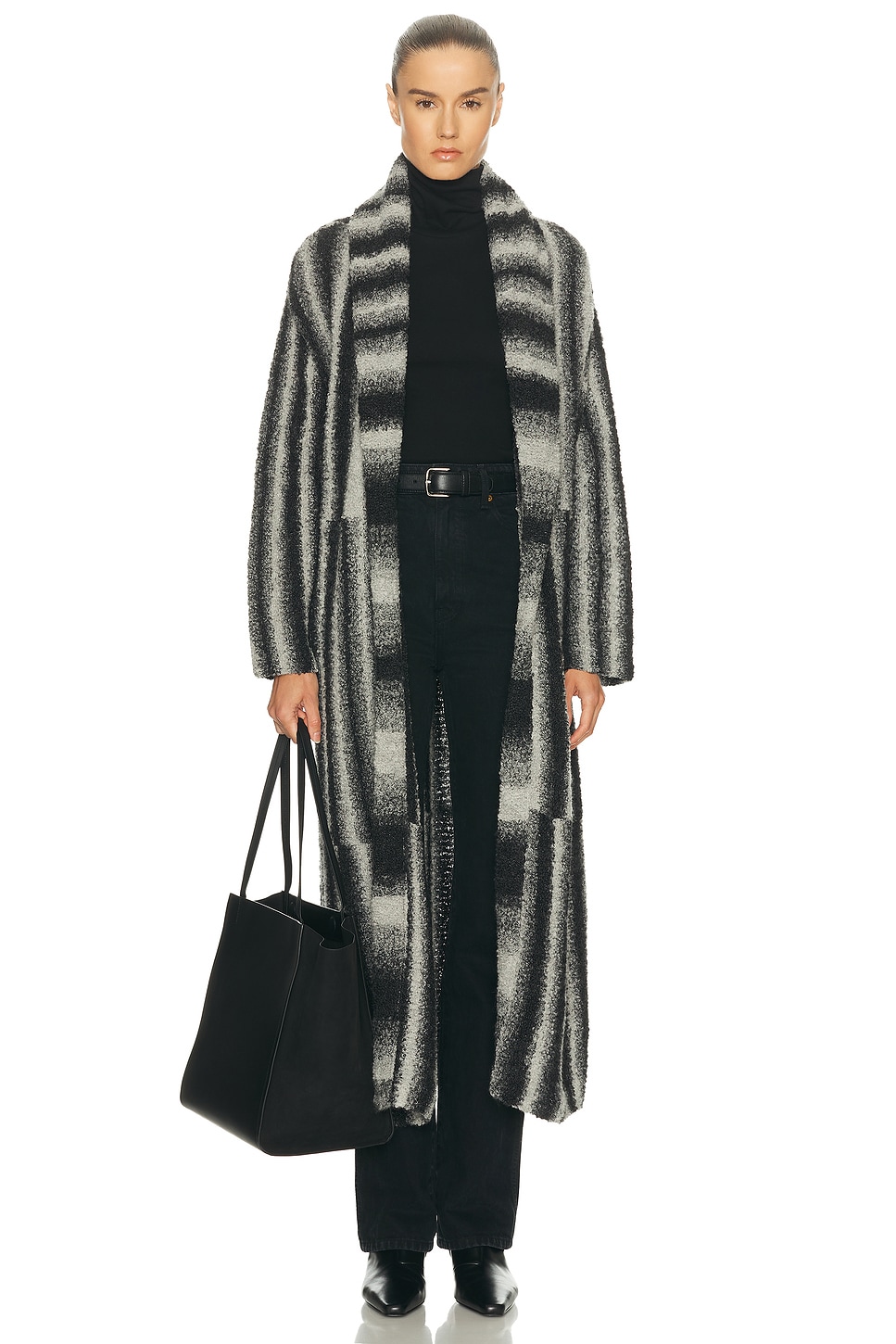 Image 1 of The Elder Statesman Rover Boucle Robe in Black Gradient