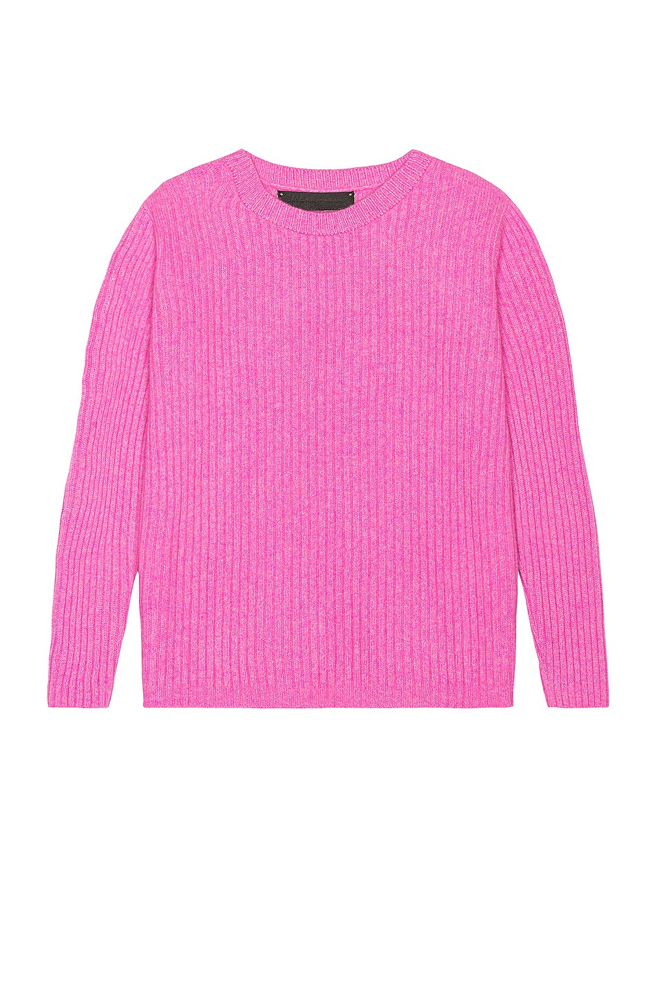 Image 1 of The Elder Statesman Rib Simple Crew Sweater in Neon Pink