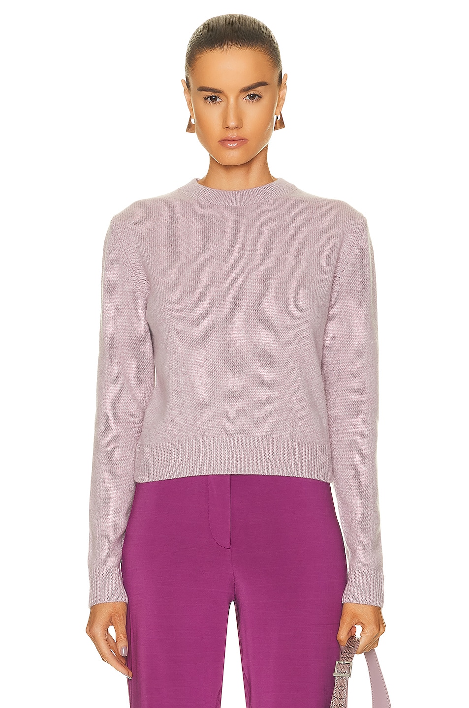 Image 1 of The Elder Statesman Simple Crew Sweater in Lily