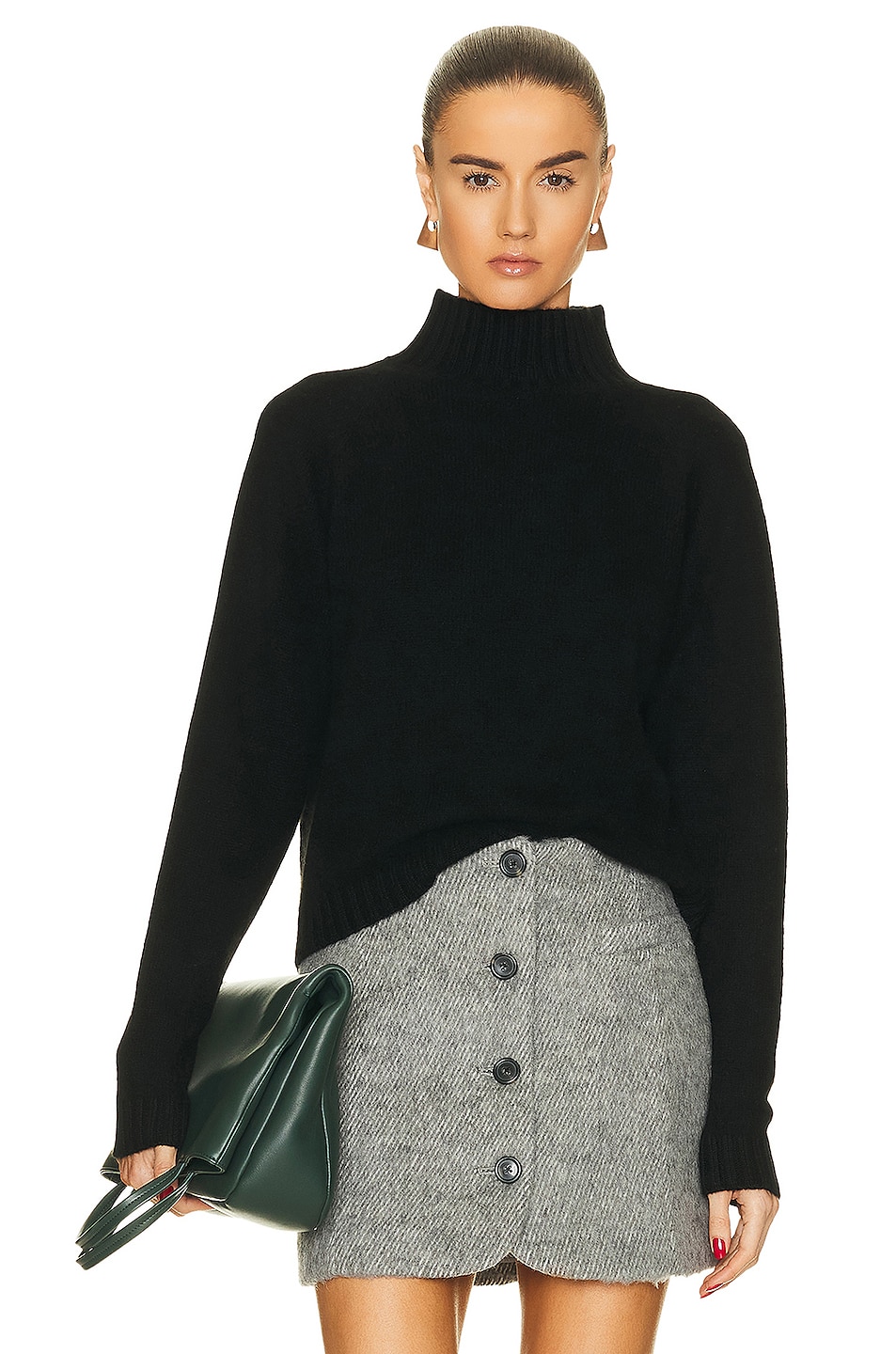 Image 1 of The Elder Statesman Highland Crop Sweater in Black