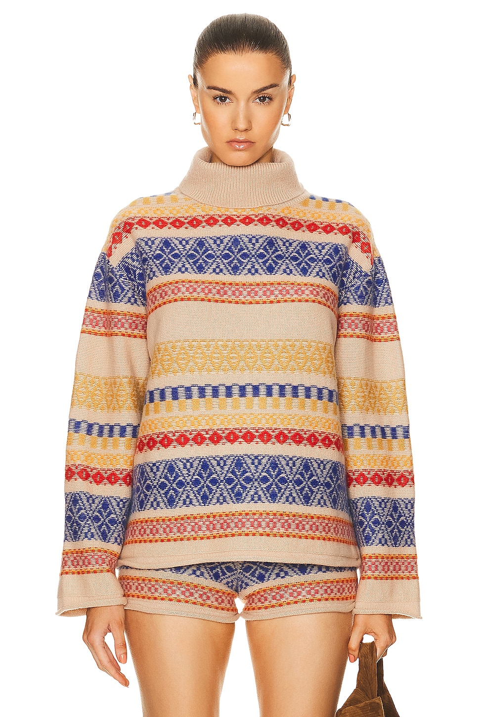 Image 1 of The Elder Statesman Hazy Isle Turtleneck Sweater in Multi