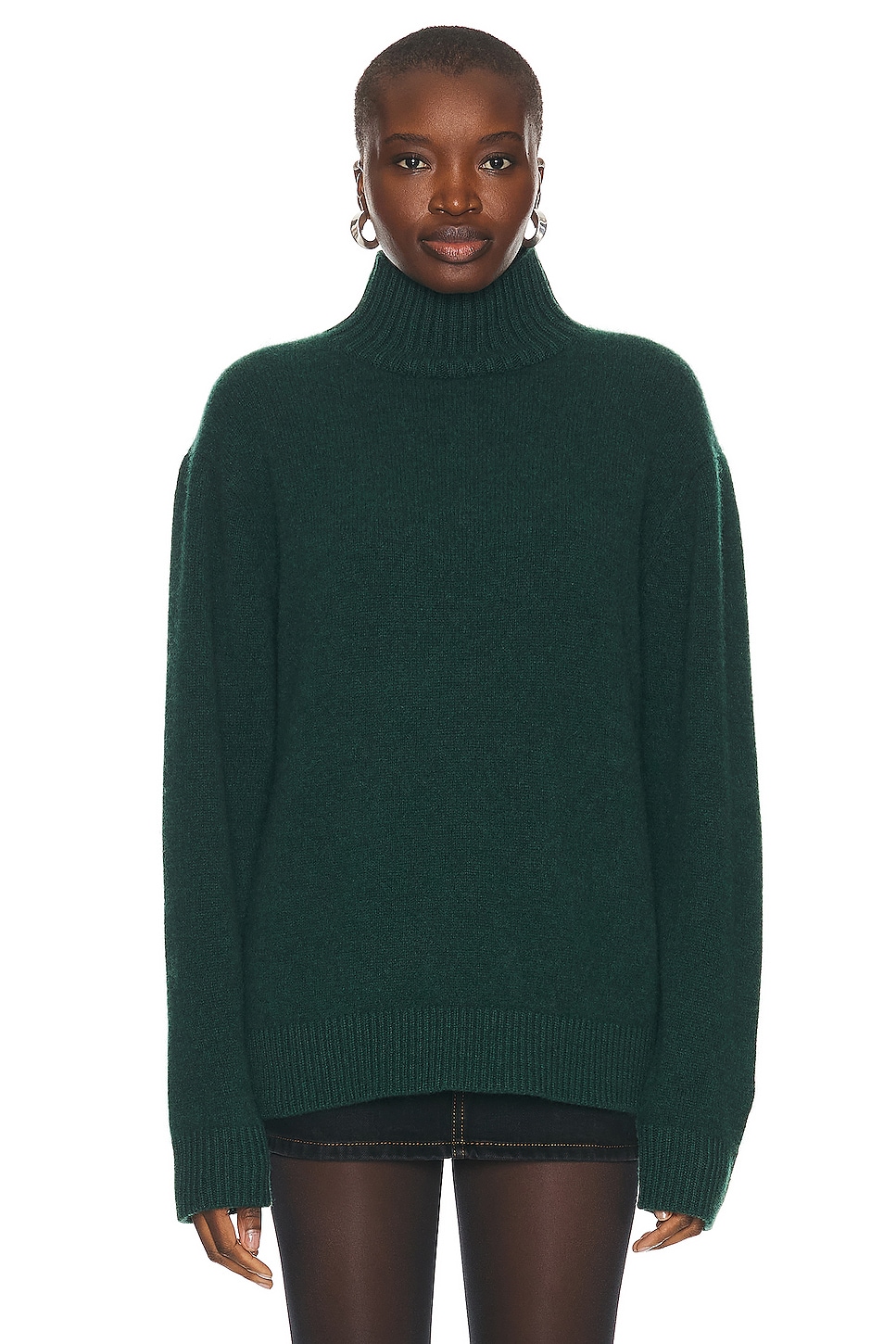 Image 1 of The Elder Statesman Relaxed Turtleneck Sweater in Willow