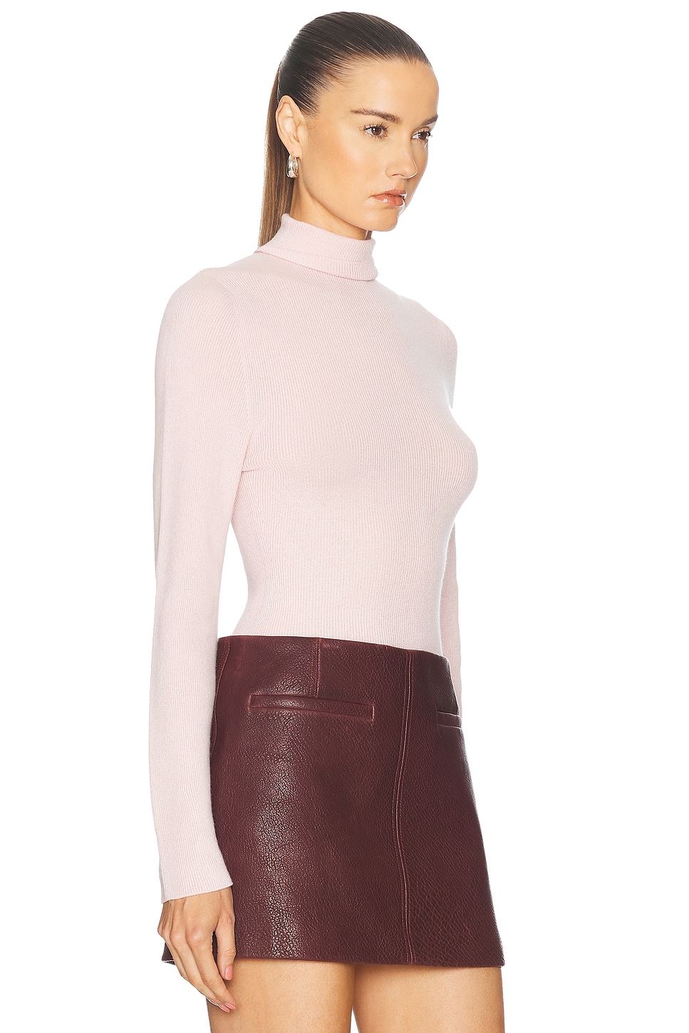 Shop The Elder Statesman Delicash Turtleneck Top In Baby Pink