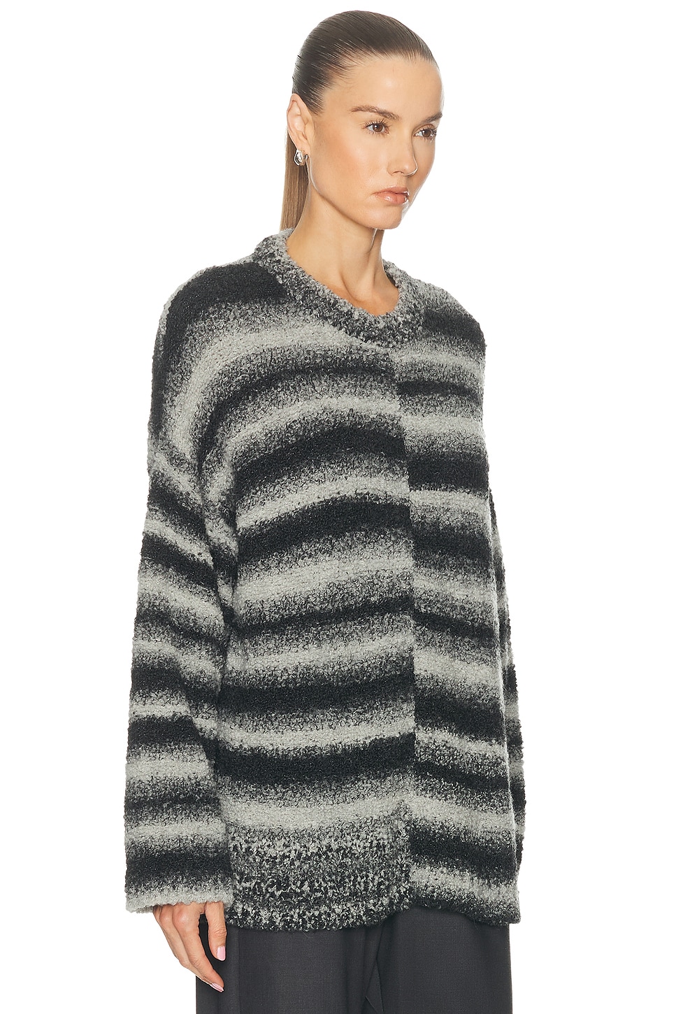 The Elder Statesman Rover Boucle Pullover Sweater In Black