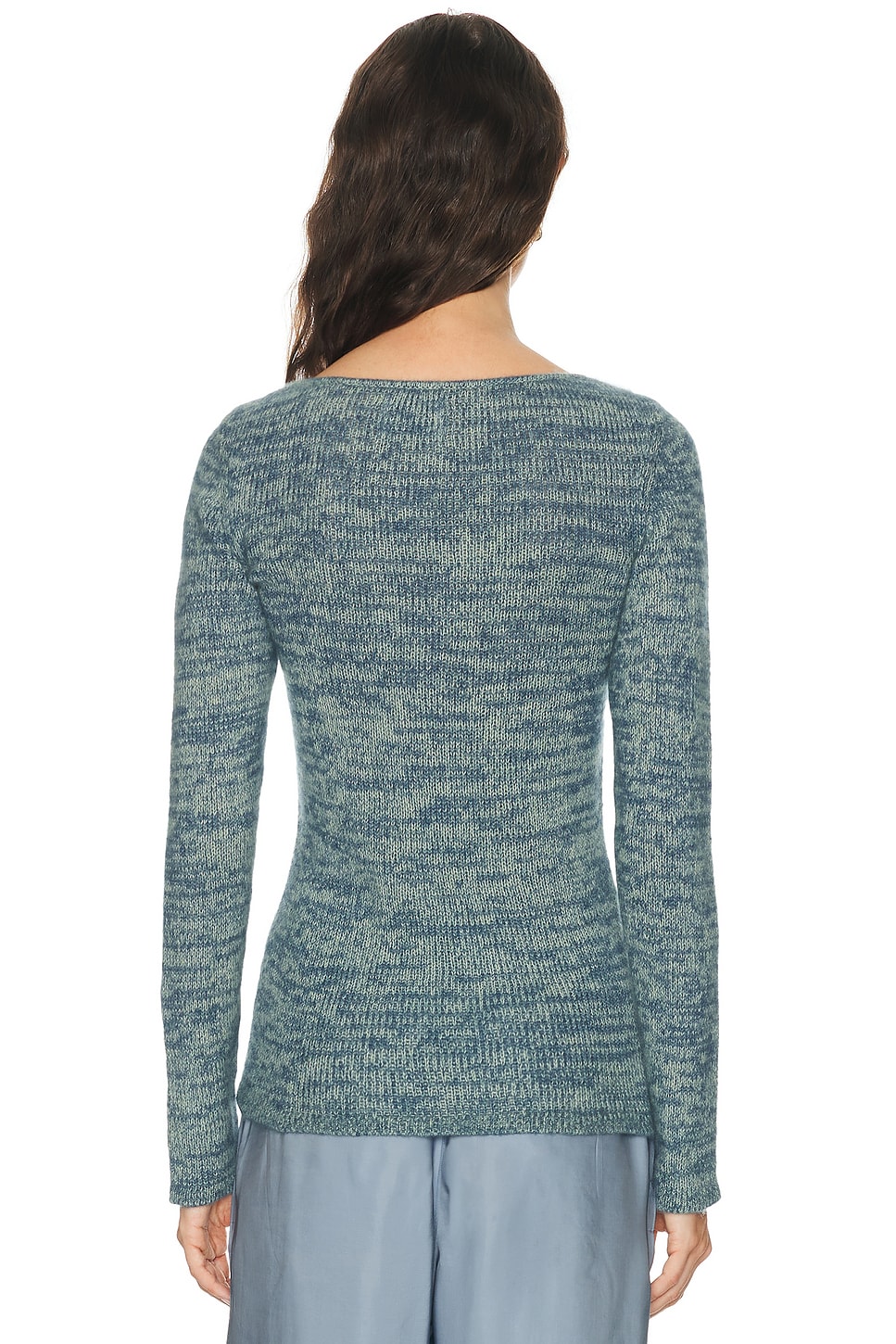 The Elder Statesman Off The Shoulder V-Neck Sweater | Thumbnail 3