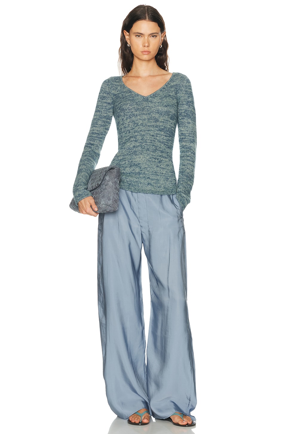 The Elder Statesman Off The Shoulder V-Neck Sweater | Thumbnail 4