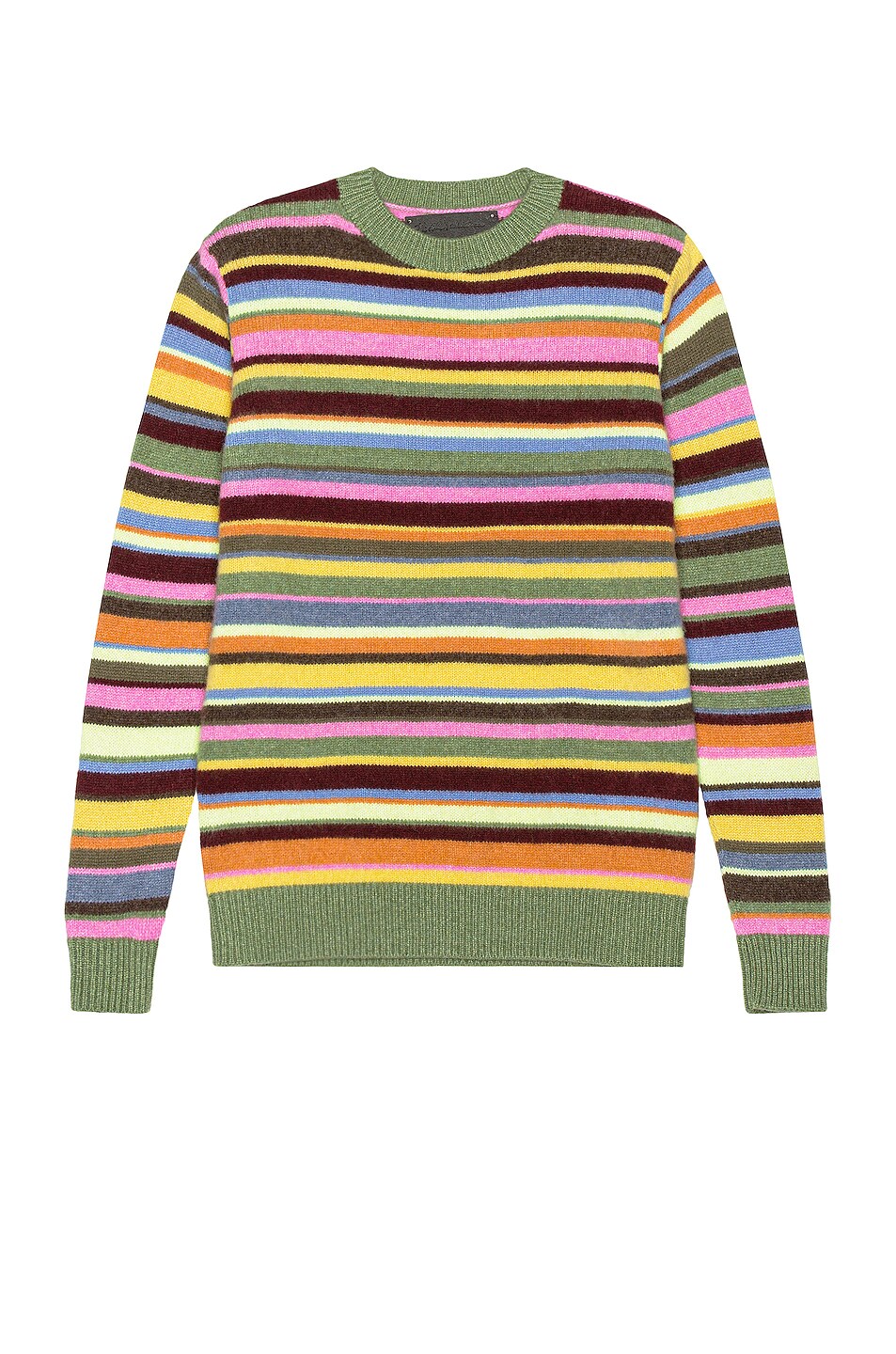 Image 1 of The Elder Statesman Sink Stripe Simple Crew Sweater in Multi