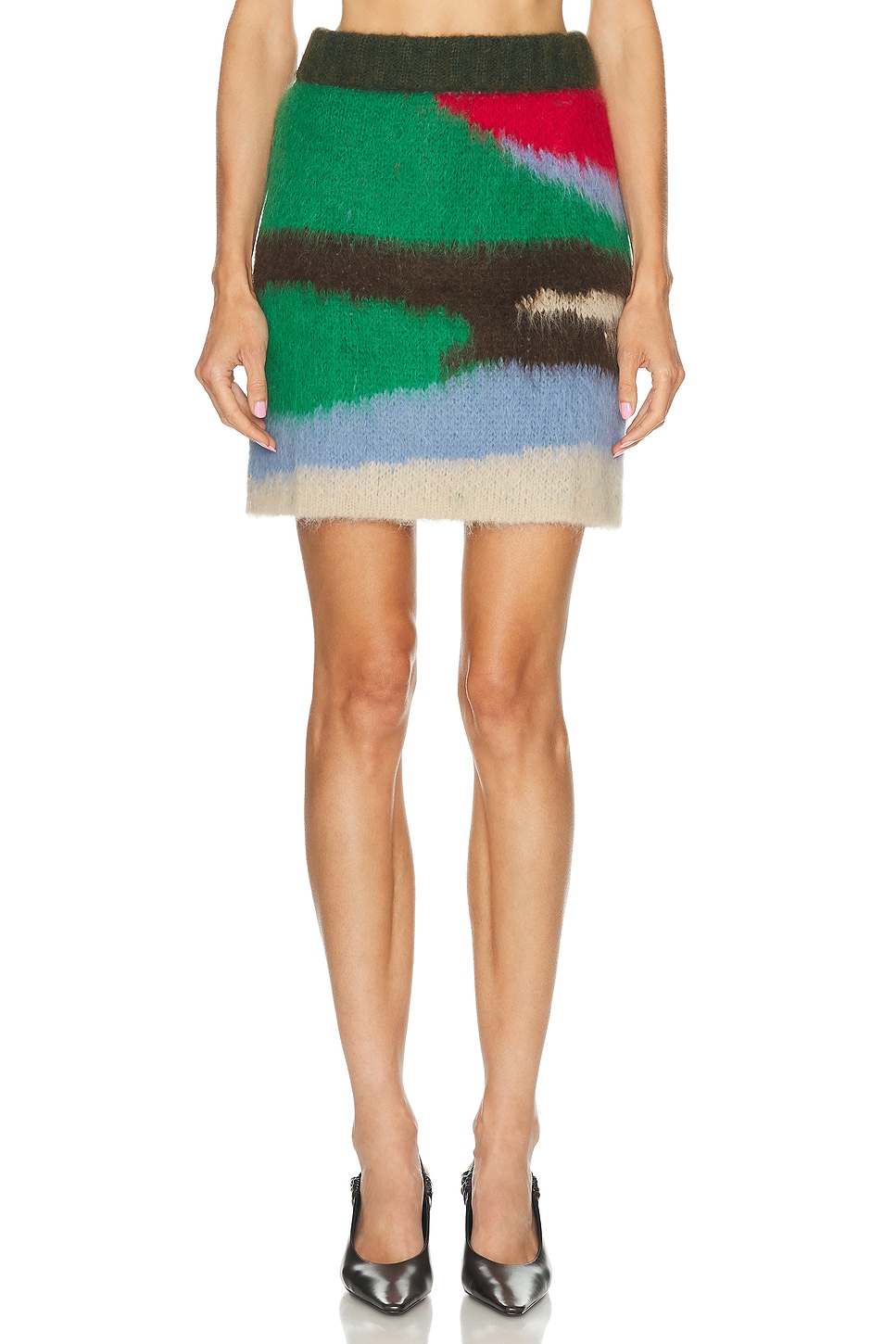 Image 1 of The Elder Statesman Topo Jacquard Skirt in Multi