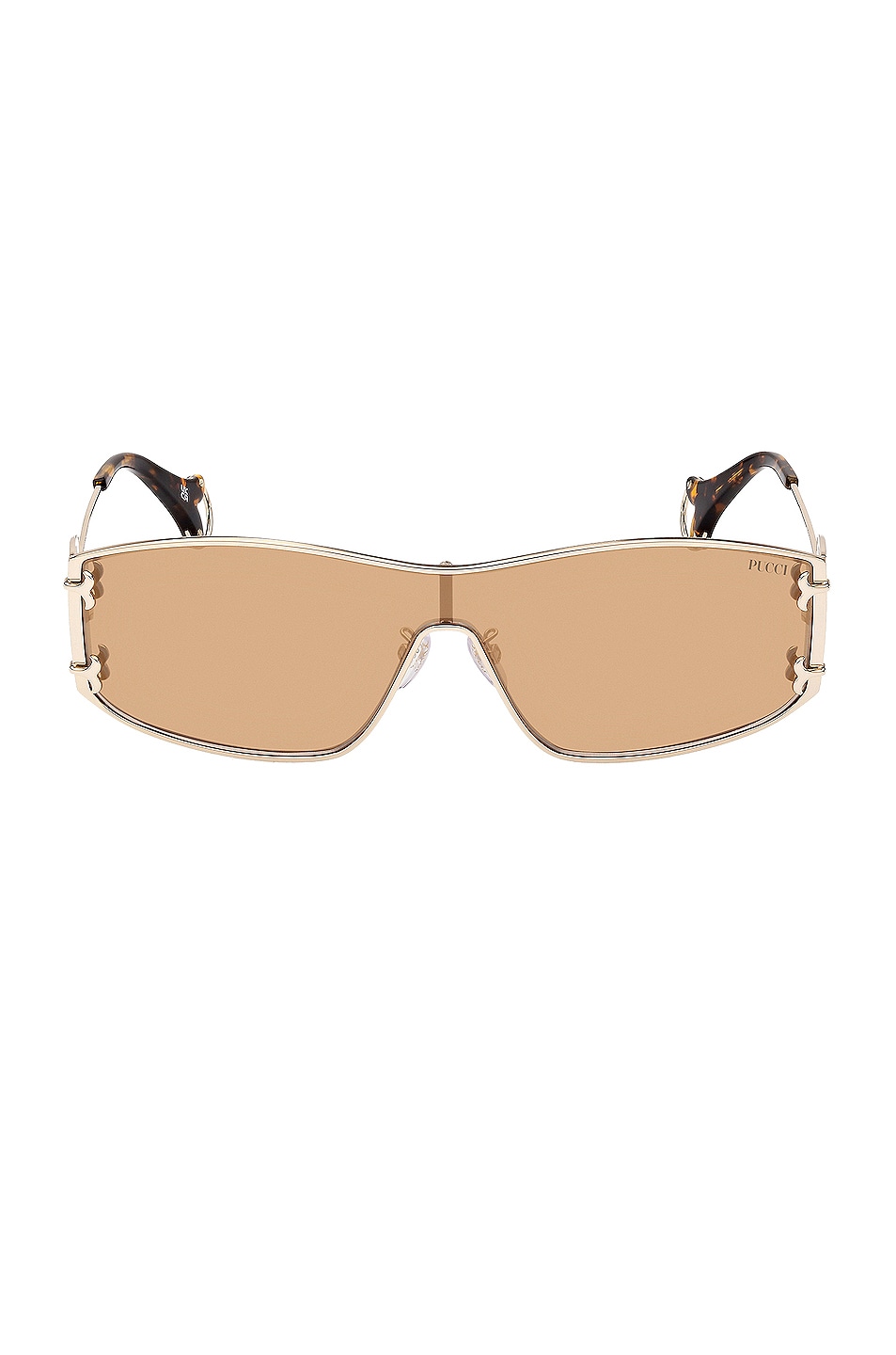 Shield Sunglasses in Metallic Gold