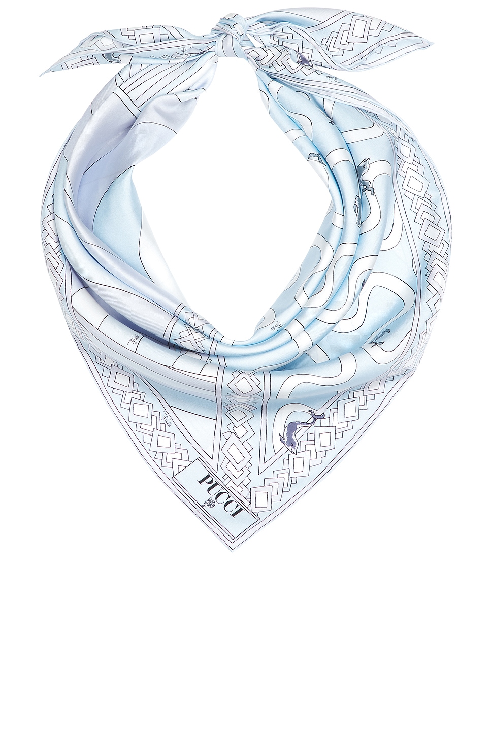Pucci Silk Twill Scarf in Blue
